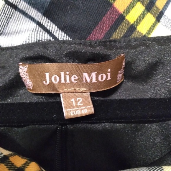 Jolie Moi Yellow Black Plaid Retro Sheath Dress - Picture 5 of 12
